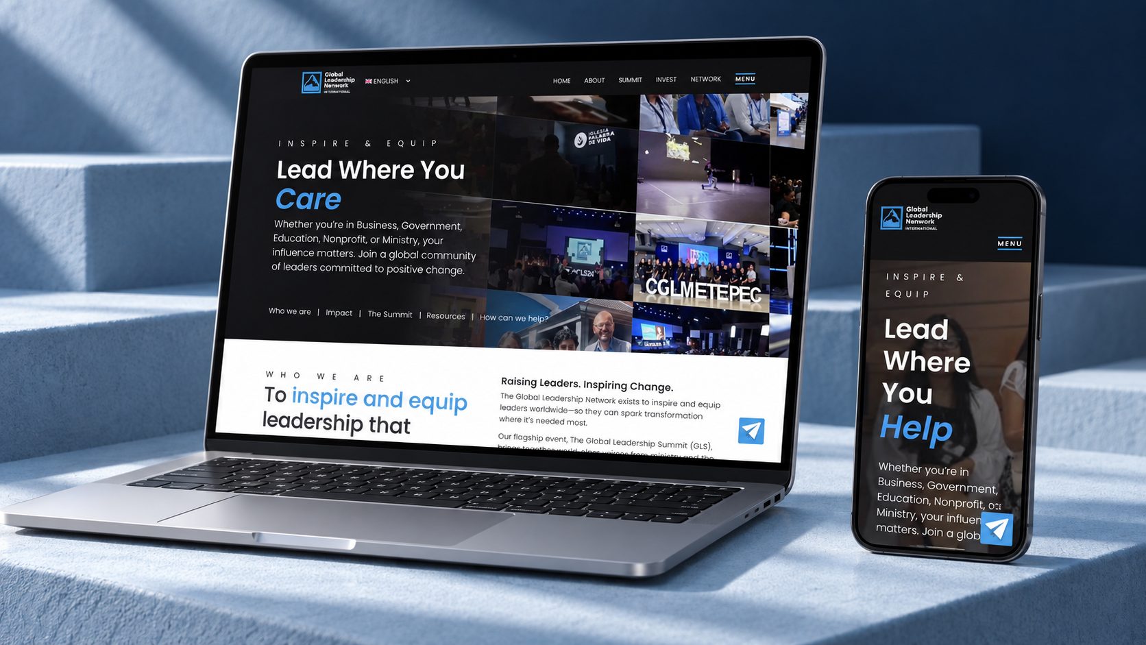 GLNI website on a laptop and phone