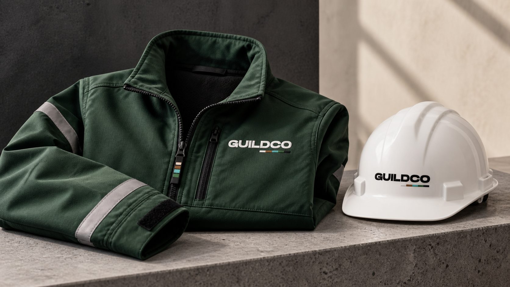 Guildco concept mockup: workwear